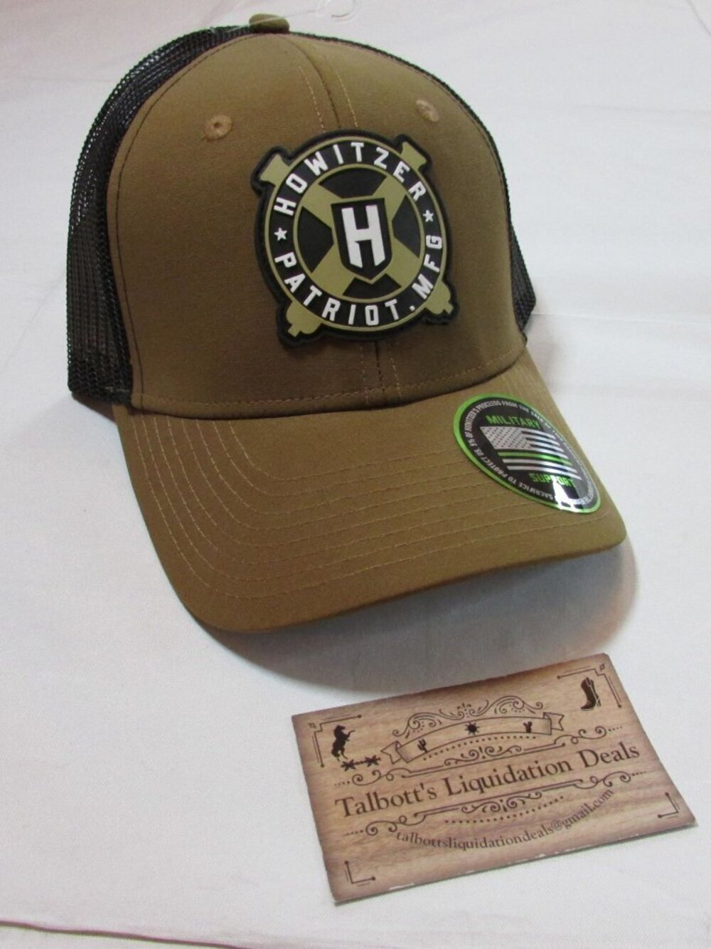 Howitzer Patriot Mfg Snapback Meshback Trucker Baseball Cap Hat Brown